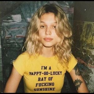 Happy-go-lucky ray of fucking sunshine cropped tee